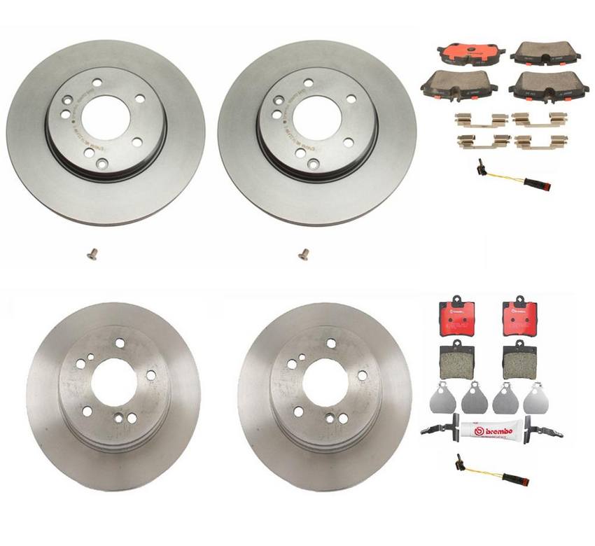 Mercedes Brakes Kit - Pads & Rotors Front and Rear (288mm/278mm) (Ceramic) 006420622041 - Brembo 1636586KIT